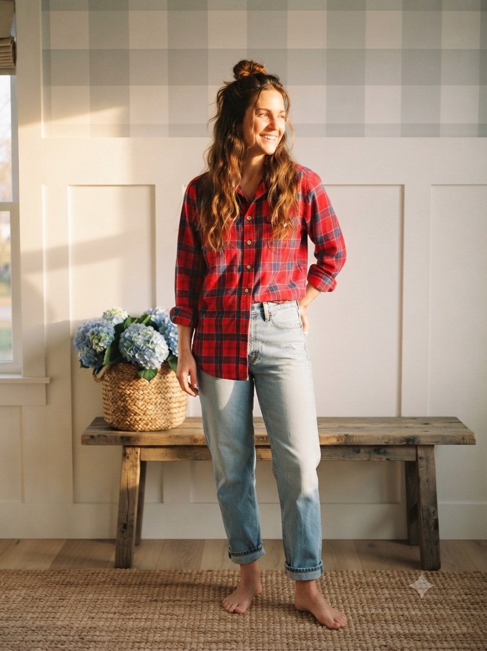 L.L. Bean Vintage Red Plaid Button-Down Shirt XL
